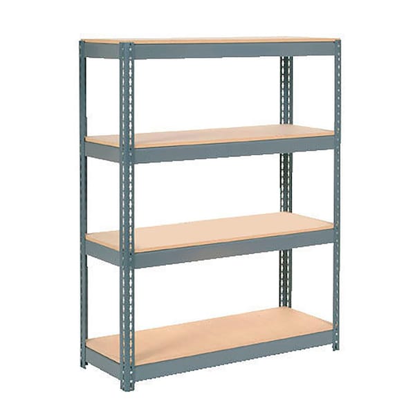 Extra Heavy Duty Shelving 48W x 18D x 60H With 4 Shelves, Wood Deck, Gry